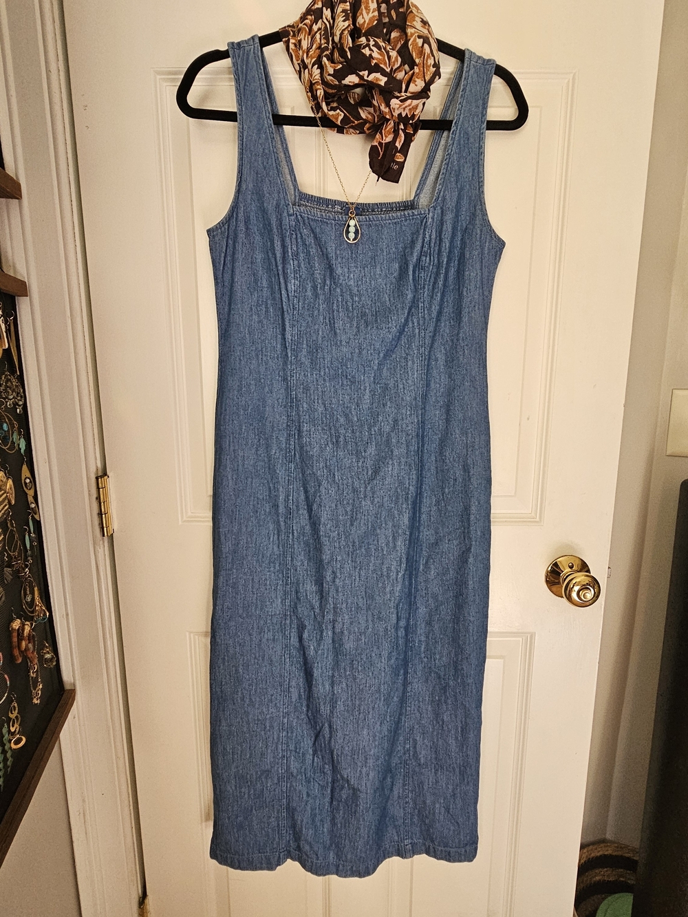 Classic Blue Denim Tank Dress - Women's Comfortable Sundress